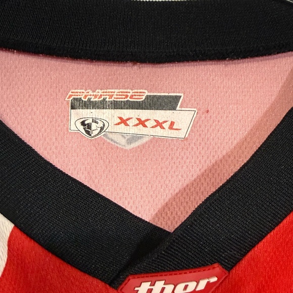 Thor Motocross Jersey Red Black White Long Sleeve Racing Top XXXL - Picture 12 of 15